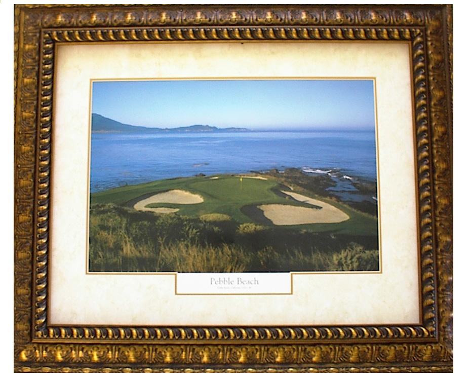 Pebble Beach 7th Hole Bronze Frame Opaque